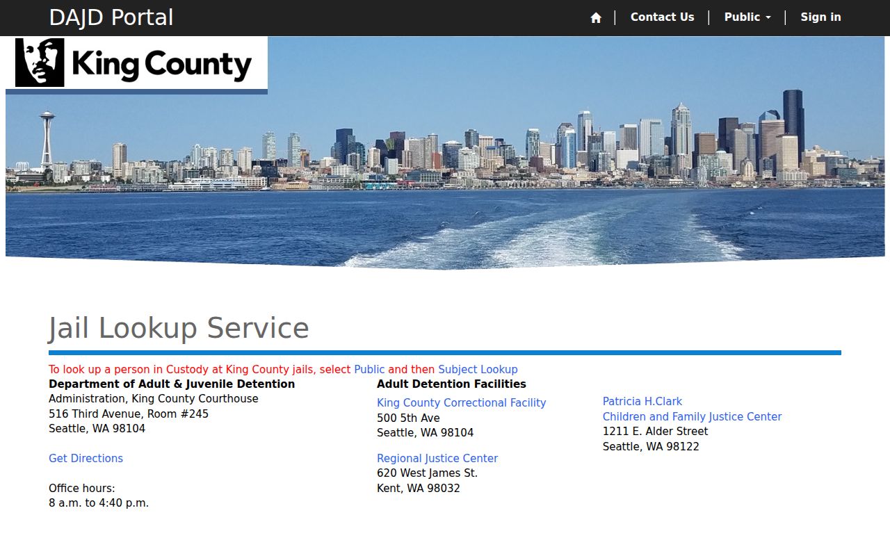 Covington people lookup in King County jail records