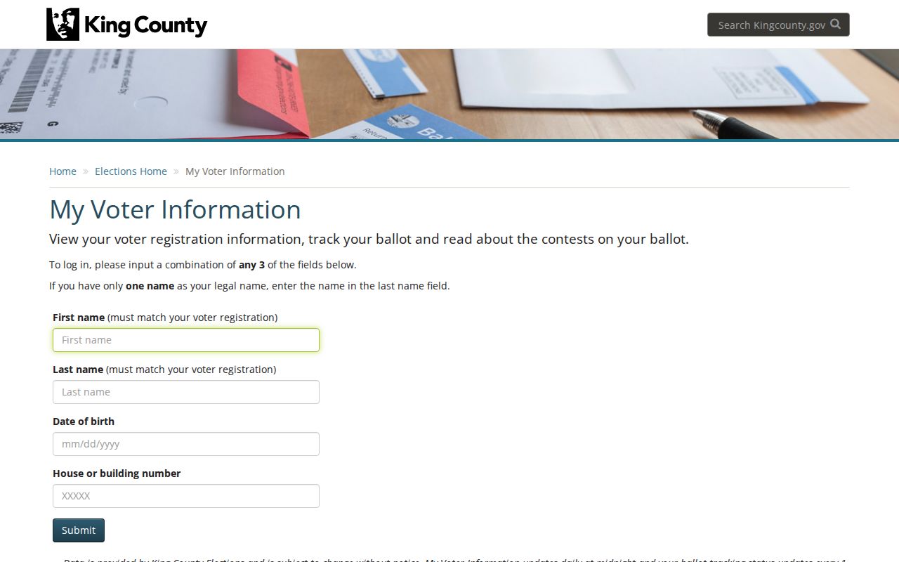 Covington people search using King County voter self lookup