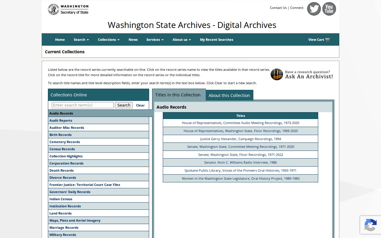 Covington people search in Washington Digital Archives collections