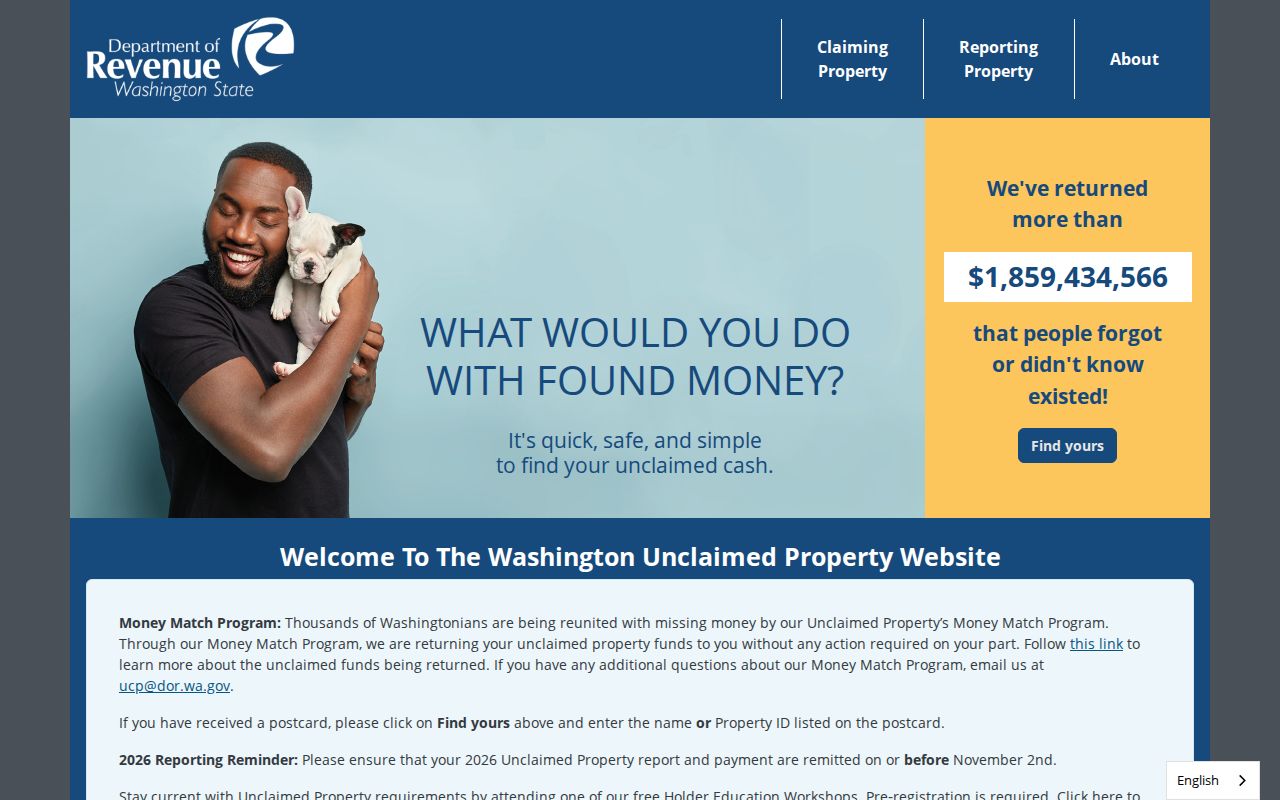 Covington public records search for Washington unclaimed property
